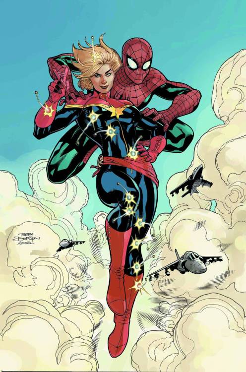 totalefinsternis:  marvelwomenkickingass:   Spider-Man plummets into action with the all-new Captain Marvel! Is the World’s Greatest Super Hero ready for a ride with Earth’s Mightiest Hero?  Avenging Spider-Man #9, out Wednesday!   Holy crap, this