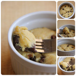 taylormomsenseyeliner:  exuberant-imperfection:  heylookitsjon:  1 tbsp. butter, melted  1 tbsp. white sugar  1 tbsp. brown sugar  3 drops of vanilla  pinch of salt  1 egg yolk  &frac14; c. flour  2 tbsp. chocolate chips In a bowl, mix together