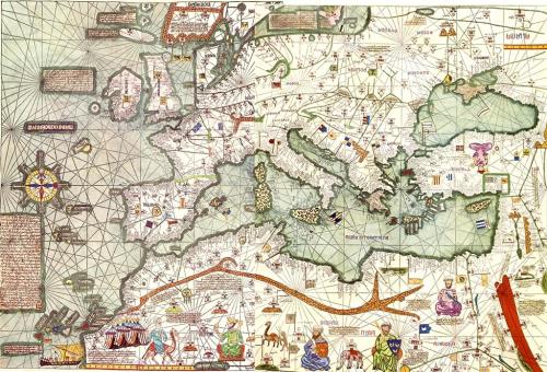 Carta portolana nàutico-geogràfica confeccionada el 1375 després de la reannexió del regne de Mallor