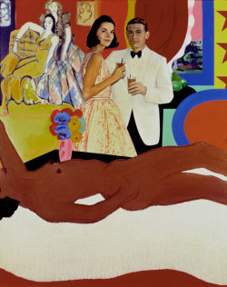 theories-of:  Tom Wesselmann, Great American Nude No. 52, 1963, Acrylic, fabric and printed paper collage on panel, 152.30 x 121.92 x 4 cm 