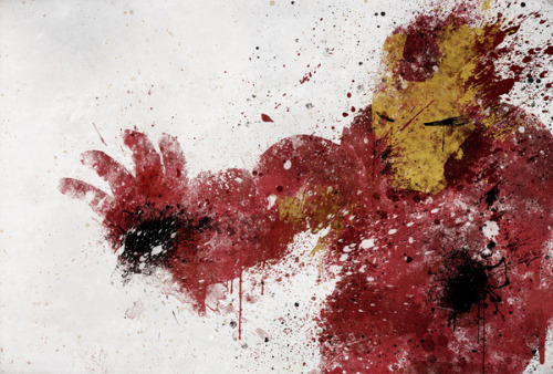 justinrampage: Marvel and DC characters collide in a paint splatter art form by Tumblr artist Meliss