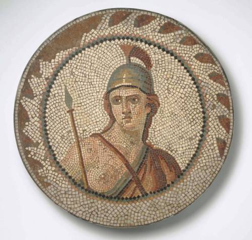 ancientart: Personification of Roma in a Medallion, Ancient Roman 1st century-2nd century AD, Mosaic