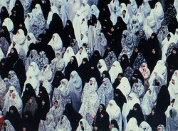 Iranian women perform Friday prayers in Tehran,