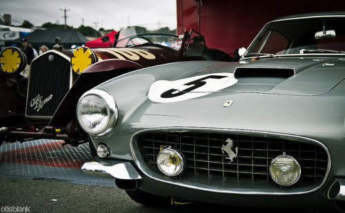 manlyobsessions:Ferrari 250 + Pre-War Alfa by DryHeatPanzer on Flickr.