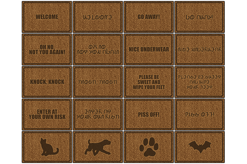 poppet-sims:I made some Simlish doormats for this months theme over at GoS and whilst I was at it, I