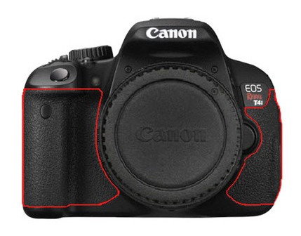 Canon has issued an allergy warning for EOS 650D/Rebel T4i
The hand-grips of some EOS 650D/Rebel T4i cameras may become discolored due to a chemical reaction caused by substances used in their manufacture (image: Canon Inc.)
