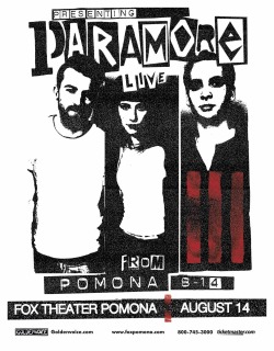 fueledbyramen:  Presale tickets for Paramore’s first US show of the year go on sale today exclusively on paramore.net! 