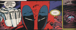 drunkenwillywonka:  Deadpool’s first woobie moment, people. Is it any wonder he gets shipped with Peter Parker? 