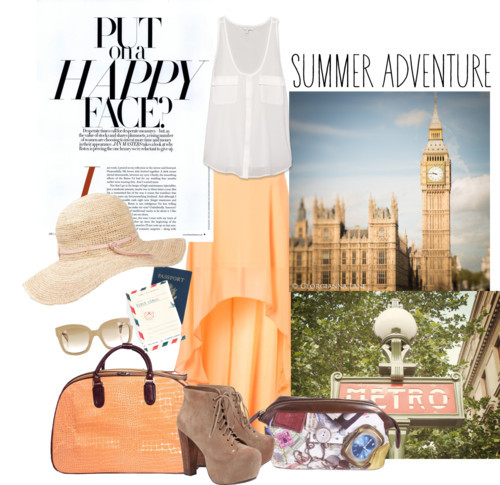 You Can Find Me In London by hollywoodfashionista featuring a trolley luggageJoie cotton shirt / Hig