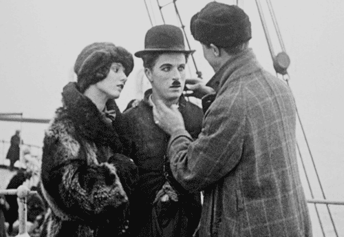 chaplinfortheages:   Charlie Chaplin & Georgia Hale - “The Gold Rush” 1925When he reissued the film in 1942 for a sound audience he narrated in lieu of inter-title cards, composed a soundtrack, tweaked the storyline a bit and removed this final