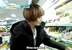 mintytaem:  13/? Shinee Hello BB funny moments (Taemin buying all flavours of milk for Yoogeun Taemin) 