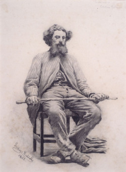 blastedheath:  Santiago Rusiñol (Catalan, 1861-1931), Man sitting, 1882. Charcoal and pencil on paper. Museu Nacional d’Art de Catalunya, Barcelona. 