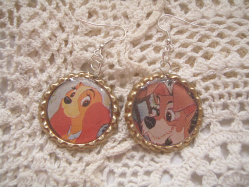 Why not eat some spaghetti with these Lady and the Tramp earrings! Available at https://www.etsy.com