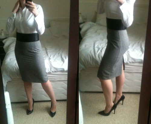secretinhiseyes:  ouramateursexblog:  Feeling very sexy!! http://ouramateursexblog.tumblr.com/  Actually said wow wow wow out loud when I saw this. There is suit porn for women and then there’s this for me.  I love sexy secretary outfts on an attractive