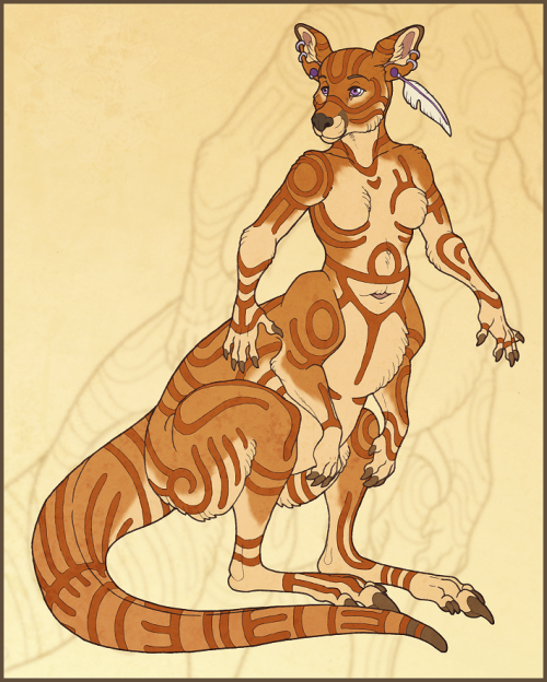 Inked Commission- Kangataur - by zenithfoxie . I asked Zenith to draw a kangaroo-taur, since they are so rare. I am quite pleased! <3 What a fabulous creature!