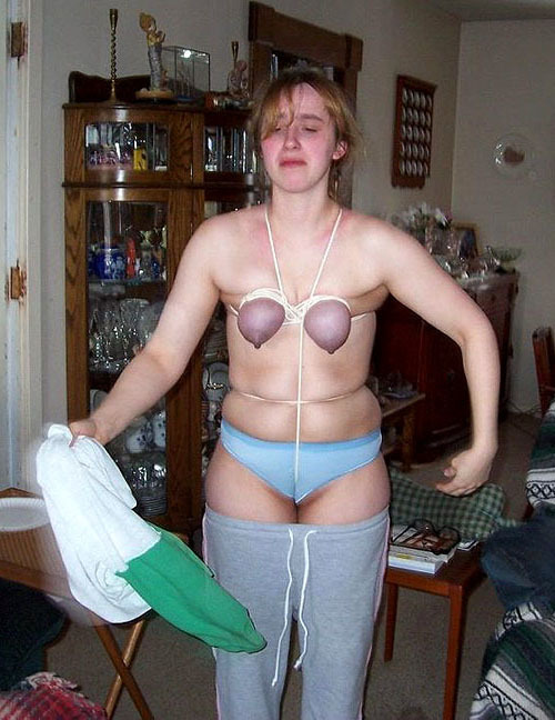 homemade-bdsm:   Her Tits were blue and badly hurt, her whole body was drawn up with ropes and she now began to weep and to request the release of her … Now we ordered her to strip, and we will continue our Amateur BDSM