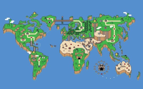 Map of the world, Mario style porn pictures