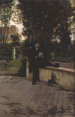 blastedheath:  Santiago Rusiñol (Catalan, 1861-1931), Senyor Quer in the Garden, 1889. Oi on canvas. Museu Nacional d’Art de Catalunya, Barcelona. 