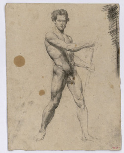 blastedheath:  Mariano Fortuny (Catalan, 1838-1874), Male nude study, c. 1860. Graphite pencil on paper. Museu Nacional d’Art de Catalunya, Barcelona. 