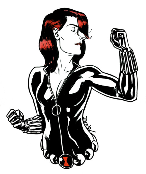 Black Widow.From Heroes Con, 2012. Pen & Ink on 9x12" bristol.