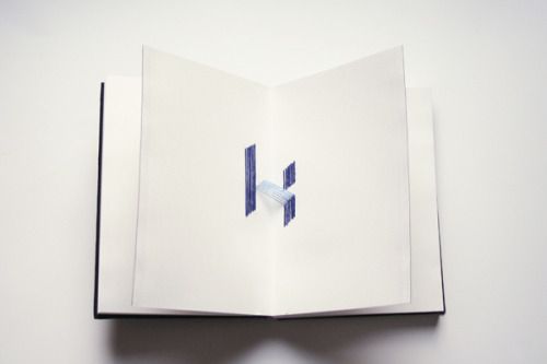 prostheticknowledge:  90º - Typography Book  Handmade book by Iwona Przybyla features typographic alphabet with letters presented in 3D using thread and stitching:  Kąt 90 stopni (90 degrees) is a book presenting a font style bearing the same name,