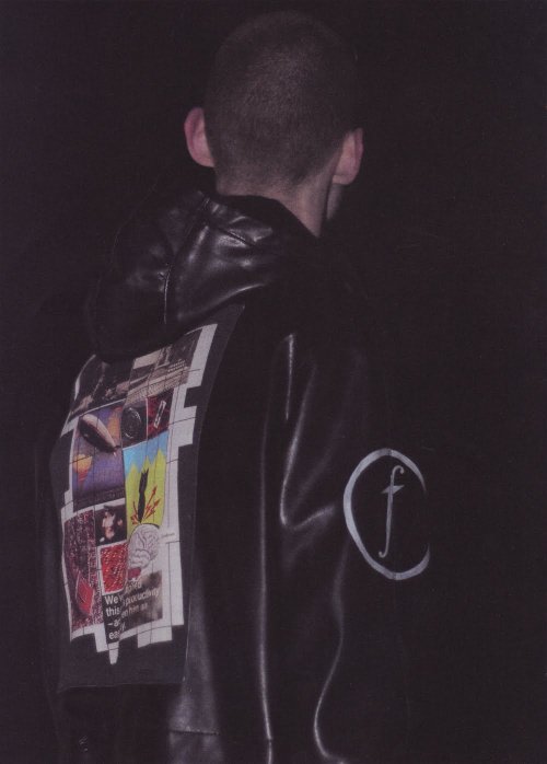 t3sjelly:  Raf Simons leather parka from fw03 “Closer“ photographed by Sean Carpenter for CLASH Magazine.