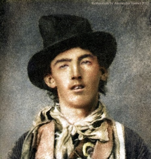 Billy the Kid’s face restored, c.1880 “There is only one known photograph of Billy the K