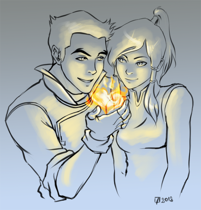 fennethianell:  forgive me this Makorra fanart~ sketch [x] 