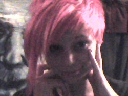 professorsilly:  Ok. So, I forgot to show you gais that I dyed my hair Bubble Gum Pink. Oh, and I have a funky pixi cut. So here ya go.  :D