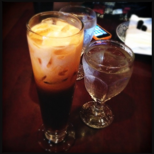 Lunch at Thai Palace Duck salad, shrimp mousse pops, thai iced tea. Delicious~ Not pictured, was som