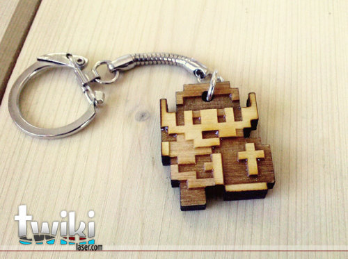 ianbrooks:  Pixelated Wooden Keyrings by adult photos