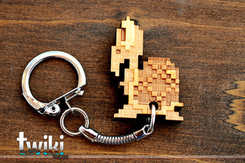 XXX ianbrooks:  Pixelated Wooden Keyrings by photo