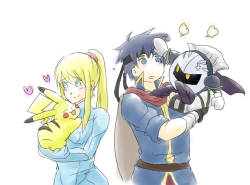 a-wild-nerd-appeared:  Pikachu, Samus, Ike,