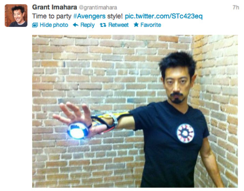 old-trenchy:Mythbuster, Grant Imahara, likes to show off his nerd credentials with some costuming at