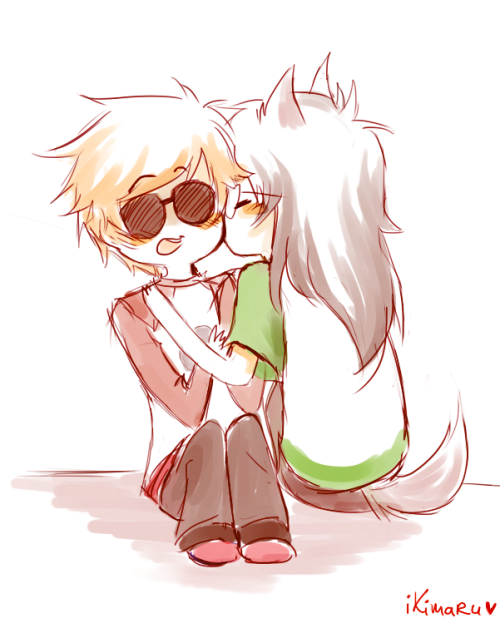  Anonymous: Can you draw some Dave x Jade please? :33   score!  rebloggable by request~
