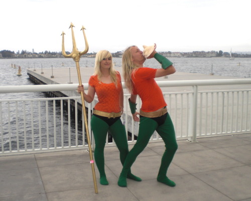 ealperin:ajacquelineofalltrades:SDCC 2012: THESE TWO. The Aquaman went running towards the water yel