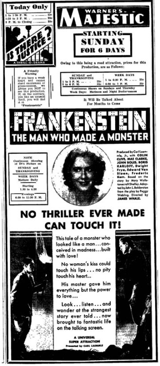 unlovelyfrankenstein: FRANKENSTEIN and the lost art of newspaper display advertising Newspaper adver