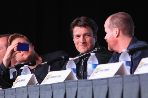 suicideblonde: Firefly Reunion Panel at San Diego Comic-Con, July 12th Jensen asks Whedon what the f