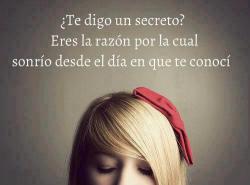 arlete-aguiar:  Sin màs qe decir asì de sencillo! Asì de obvio ante los ojos de TODOS!I tell you a secret?You’re the reason why I smile from the day I met you*Flaqita* 