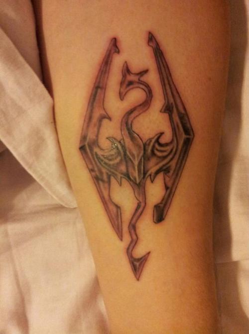 My Skyrim Dragon Tattoo - Just after it was finished
