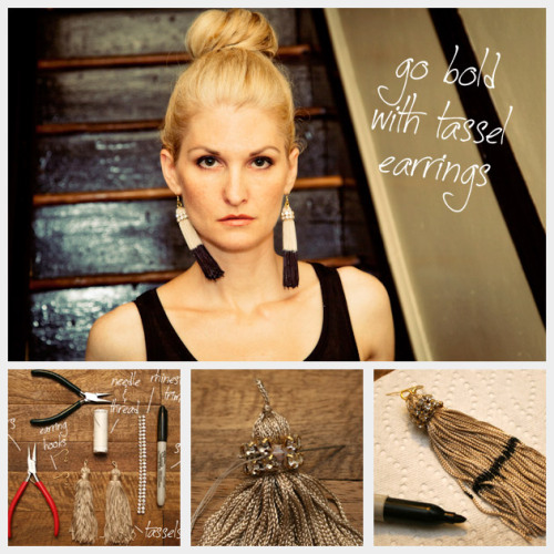 DIY Glamorous Tassel Earring Tutorial from Trinkets in Bloom here. Using pre-made tassels, a sh