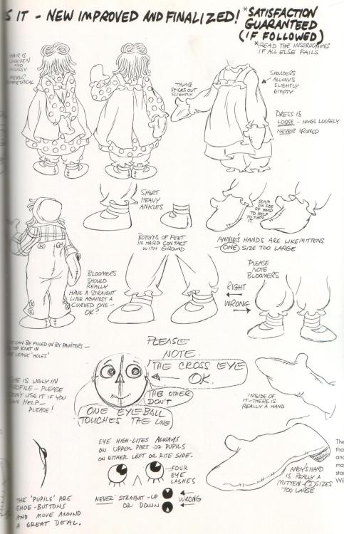 monzo12782:Model sheets for Raggedy Ann and Raggedy Andy, done for the Richard Williams film Raggedy