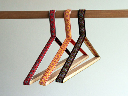 we love these hangers from swiss design studio berhard burkard. the textile hangers are comprised of
