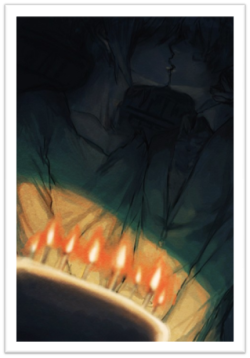 returntolosttown:  Shion’s first birthday after Nezumi returned. I was waiting for Shion to blow out the candles to take a picture but Nezumi kissed him before he could do that.  And then I remembered… it’s also the day these two met. 