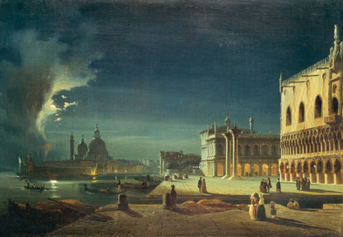 bonjourtableau: Venice by Moonlight, Ippolito Caffi