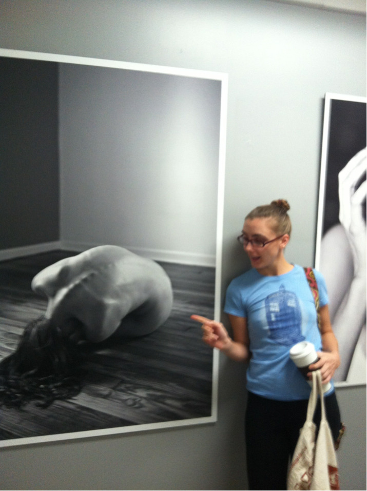 Huge photo of me by Olaf Starorypinski, coincidentally just right outside his studio.