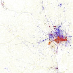 rcruzniemiec:  Locals and Tourists - Washington DC &amp; NYC Eric Fischer Some people interpreted the Geotaggers’ World Atlas maps to be maps of tourism. This set is an attempt to figure out if that is really true. Some cities (for example Las Vegas