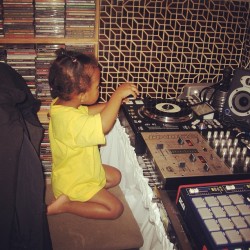 Beja Umi getting her session in. #dj #production #music #family  (Taken with Instagram)