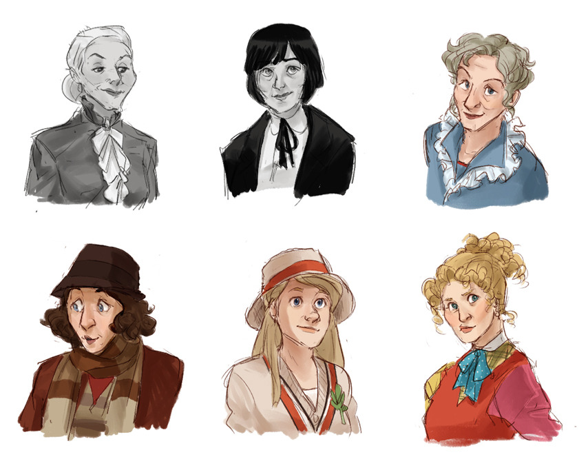 rule63rules:  [Image: A series of busts of every incarnation of the Doctor from Doctor