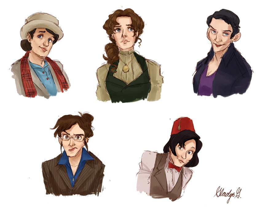 rule63rules:  [Image: A series of busts of every incarnation of the Doctor from Doctor